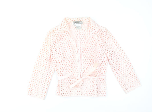 Carlisle Women Pink Polka Dot Cotton Blazer Jacket UK 4