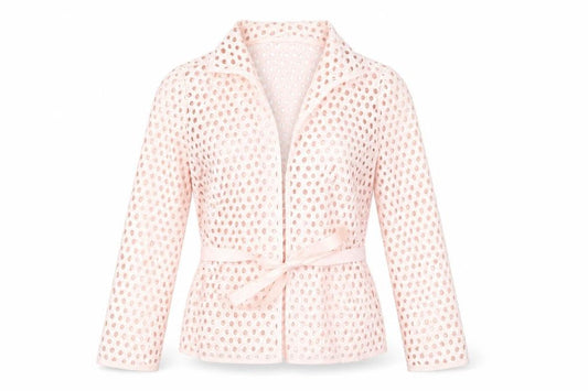 Carlisle Women Pink Polka Dot Cotton Blazer Jacket UK 4