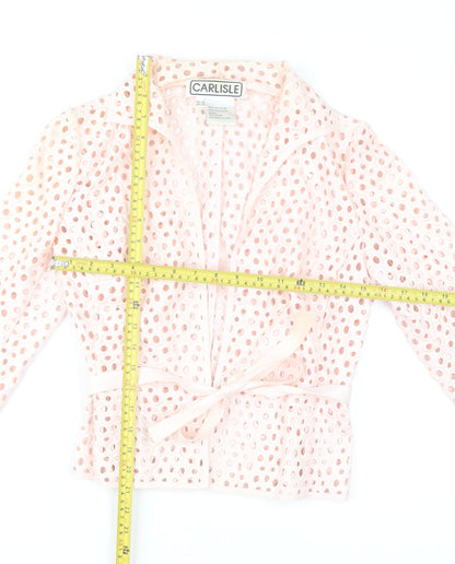 Carlisle Women Pink Polka Dot Cotton Blazer Jacket UK 4