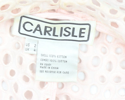 Carlisle Women Pink Polka Dot Cotton Blazer Jacket UK 4
