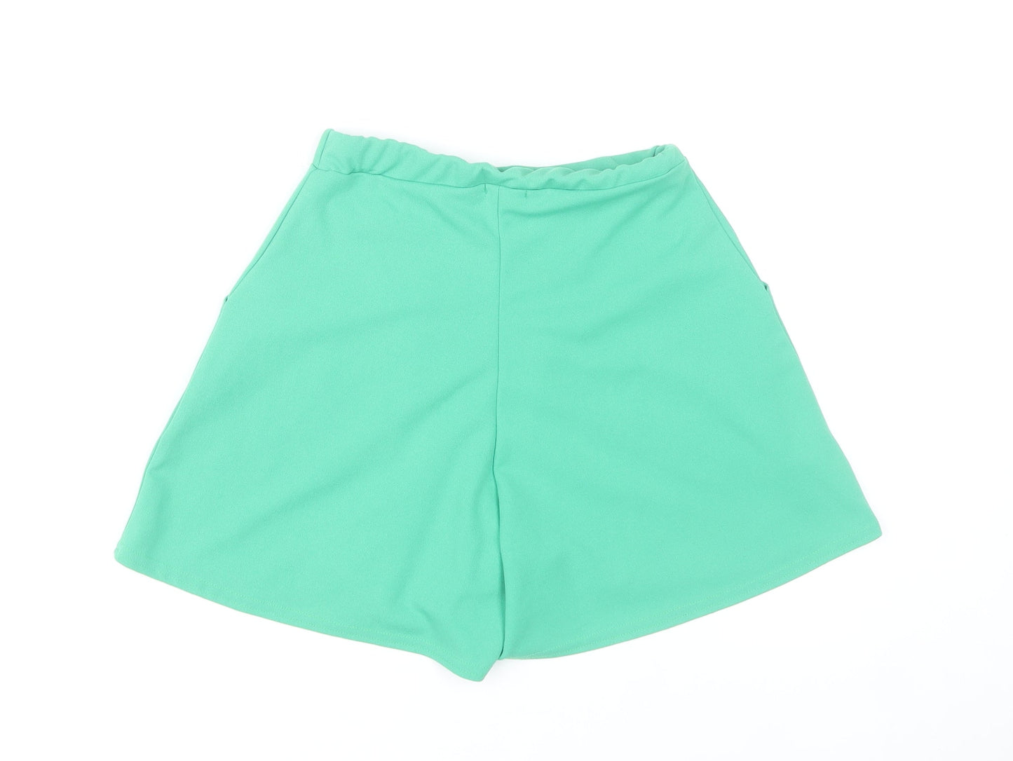 Boohoo Women Green Size 6 Paperbag Shorts Polyester Blend