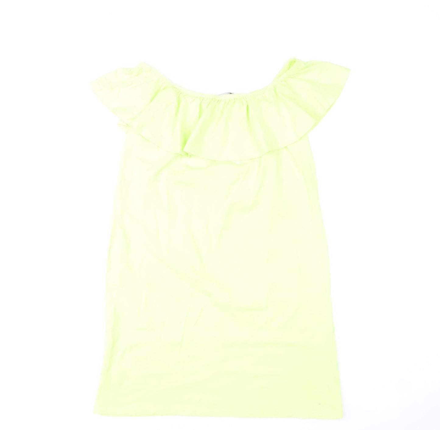 Boohoo Women’s Yellow Off Shoulder Ruffle Shift Dress Size 6