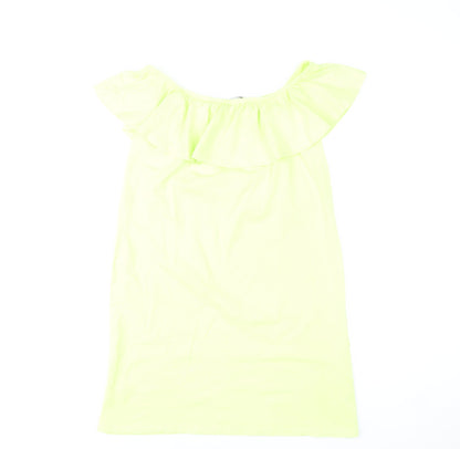 Boohoo Women’s Yellow Off Shoulder Ruffle Shift Dress Size 6
