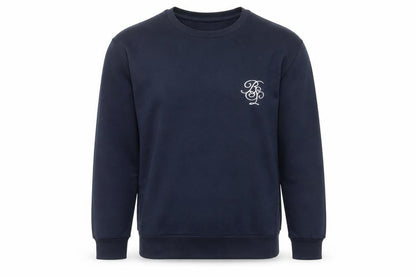 Brave Soul Mens Blue Sweatshirt L Pullover Crew Neck Logo Embroidered