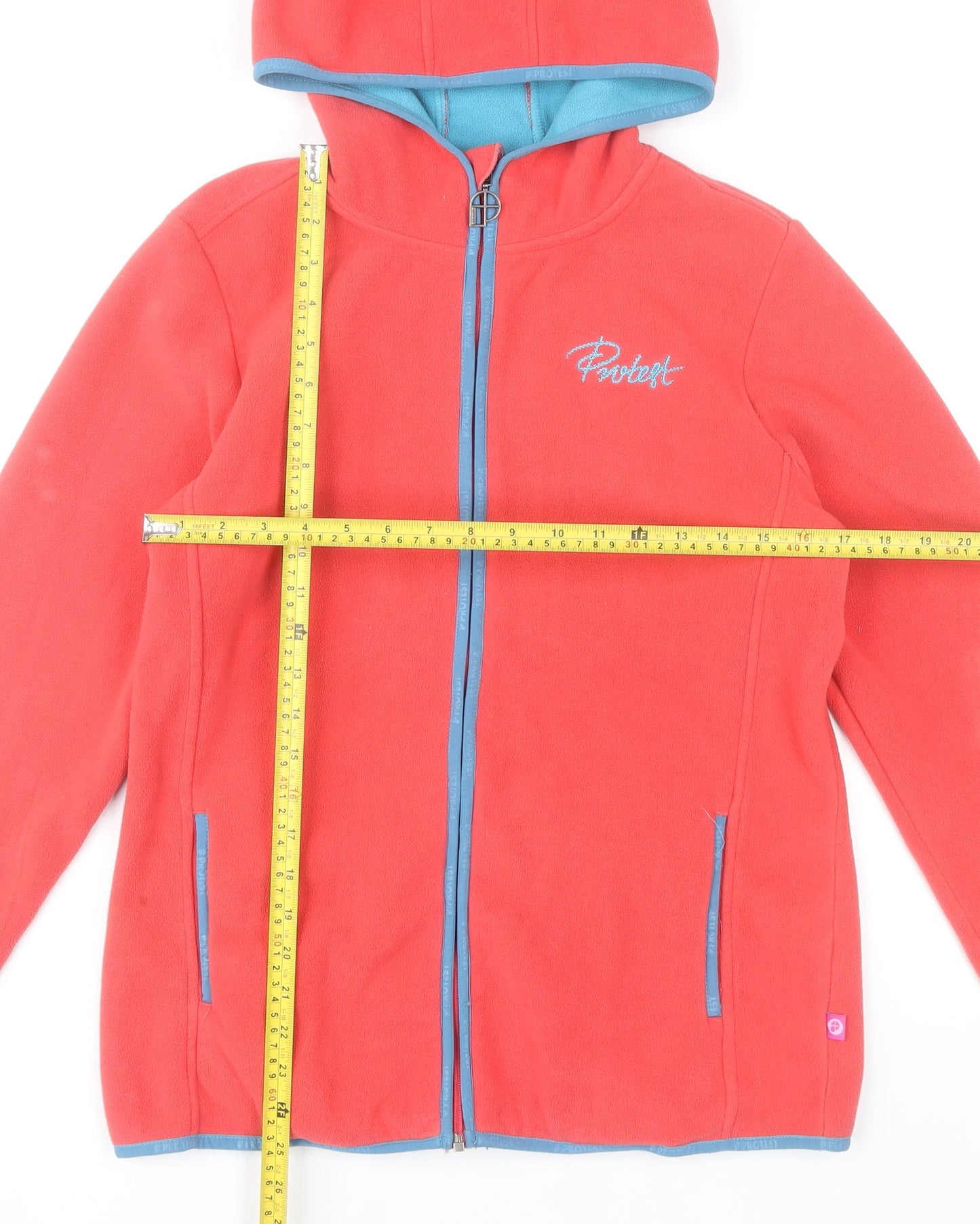Protest Womens Pink Fleece Hooded Jacket Size 16 UK Full Zip