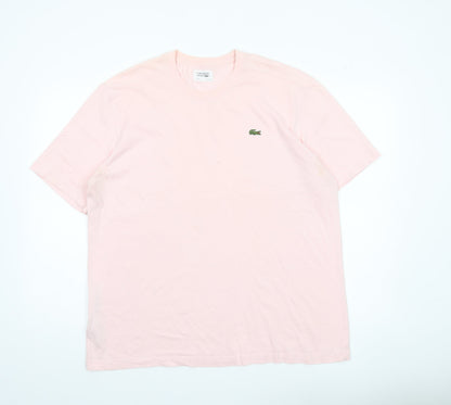 Lacoste Men’s Pink 2XL Crew Neck Short Sleeve Cotton Blend T-Shirt