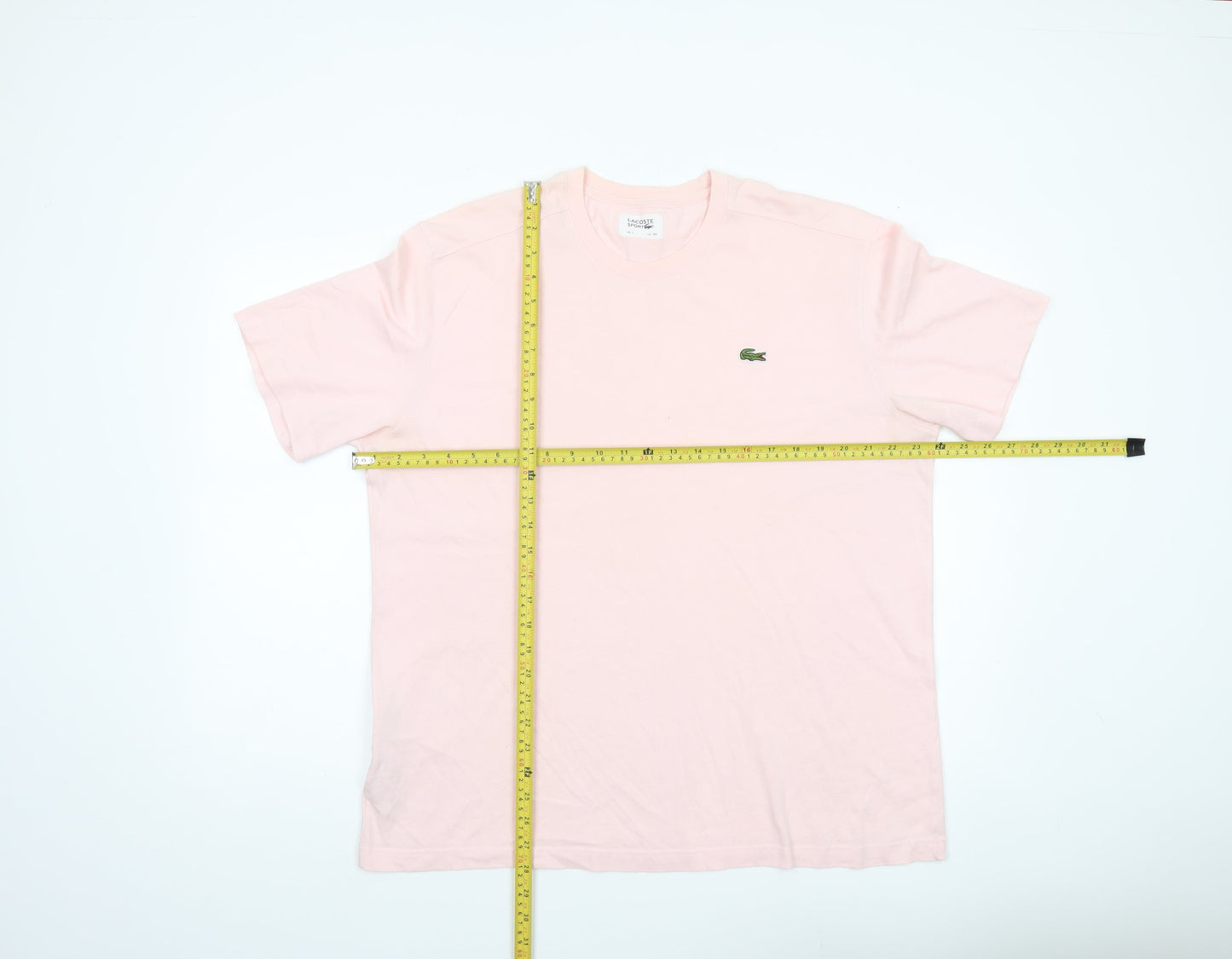Lacoste Men’s Pink 2XL Crew Neck Short Sleeve Cotton Blend T-Shirt