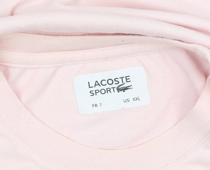Lacoste Men’s Pink 2XL Crew Neck Short Sleeve Cotton Blend T-Shirt