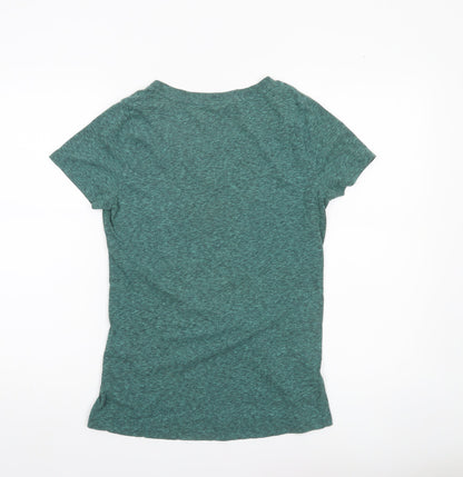 Mossimo Womens Green V-Neck Short Sleeve Basic T-Shirt Size M