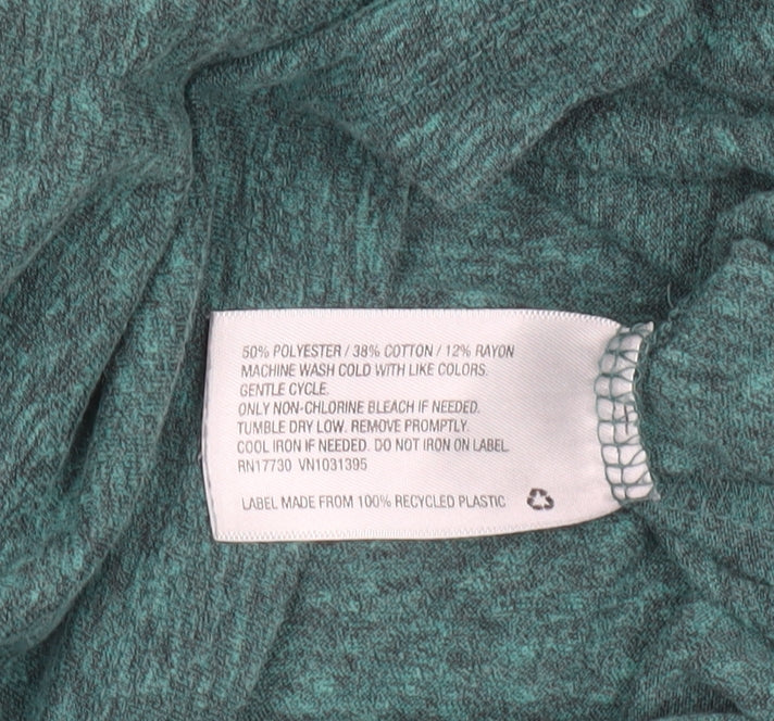 Mossimo Womens Green V-Neck Short Sleeve Basic T-Shirt Size M