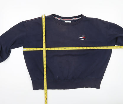 Womens UK Size M Tommy Jeans Blue Pullover Sweatshirt