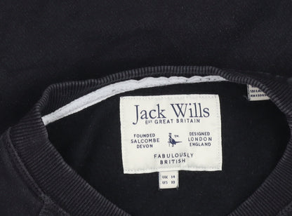 Womens UK Size 14 Jack Wills Black Pullover Sweatshirt