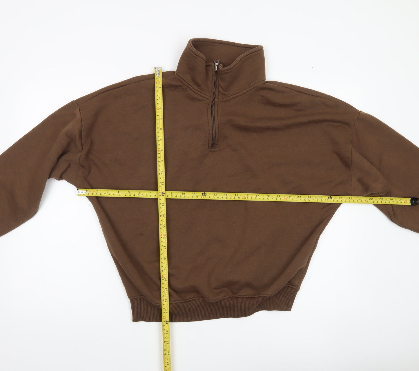 Boohoo Women’s Brown XS 1/2 Zip Sweatshirt Pullover Casual