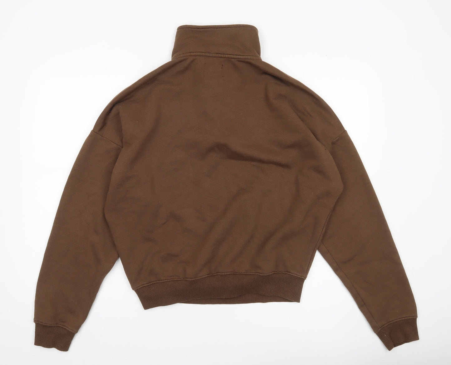 Boohoo Women’s Brown XS 1/2 Zip Sweatshirt Pullover Casual