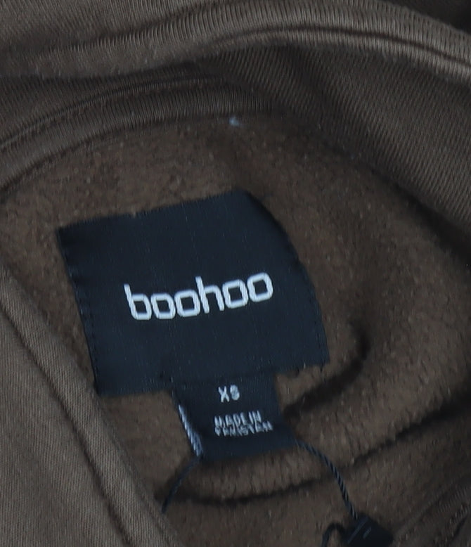 Boohoo Women’s Brown XS 1/2 Zip Sweatshirt Pullover Casual
