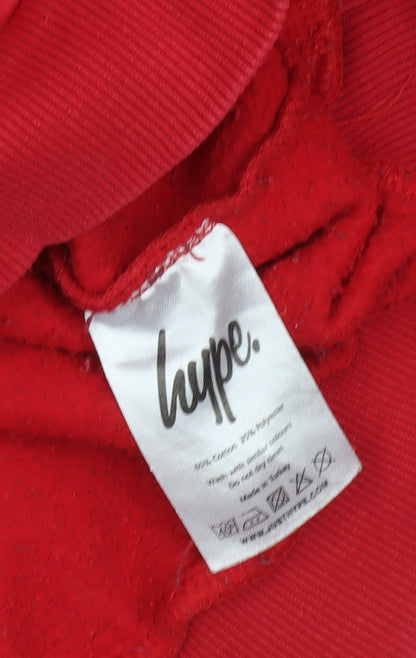 Hype Womens Red Pullover Hoodie Size 12 Cotton Blend Fleece