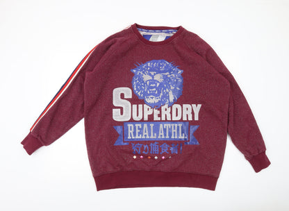 Superdry Men’s Red Graphic Print Pullover Sweatshirt M Regular