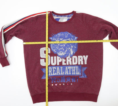Superdry Men’s Red Graphic Print Pullover Sweatshirt M Regular