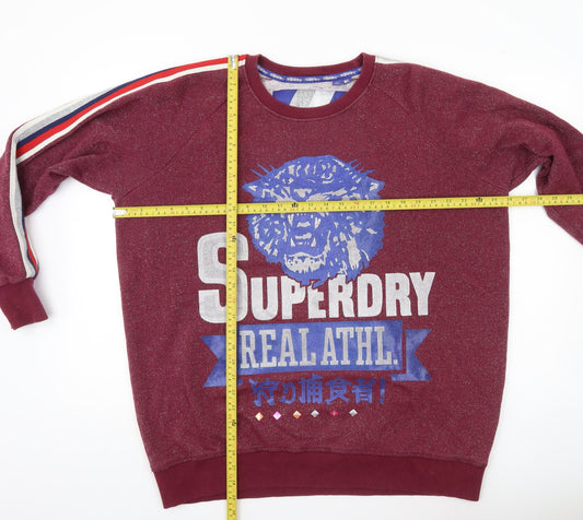 Superdry Men’s Red Graphic Print Pullover Sweatshirt M Regular