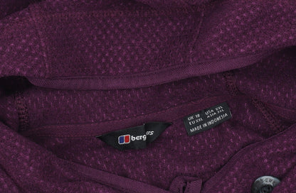 Berghaus Womens Purple Hoodie Size 18 Outdoor Hiking Fleece