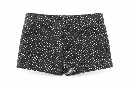 Denim Co Womens Black Polka Dot Hot Pants Shorts Size 8 Slim Fit
