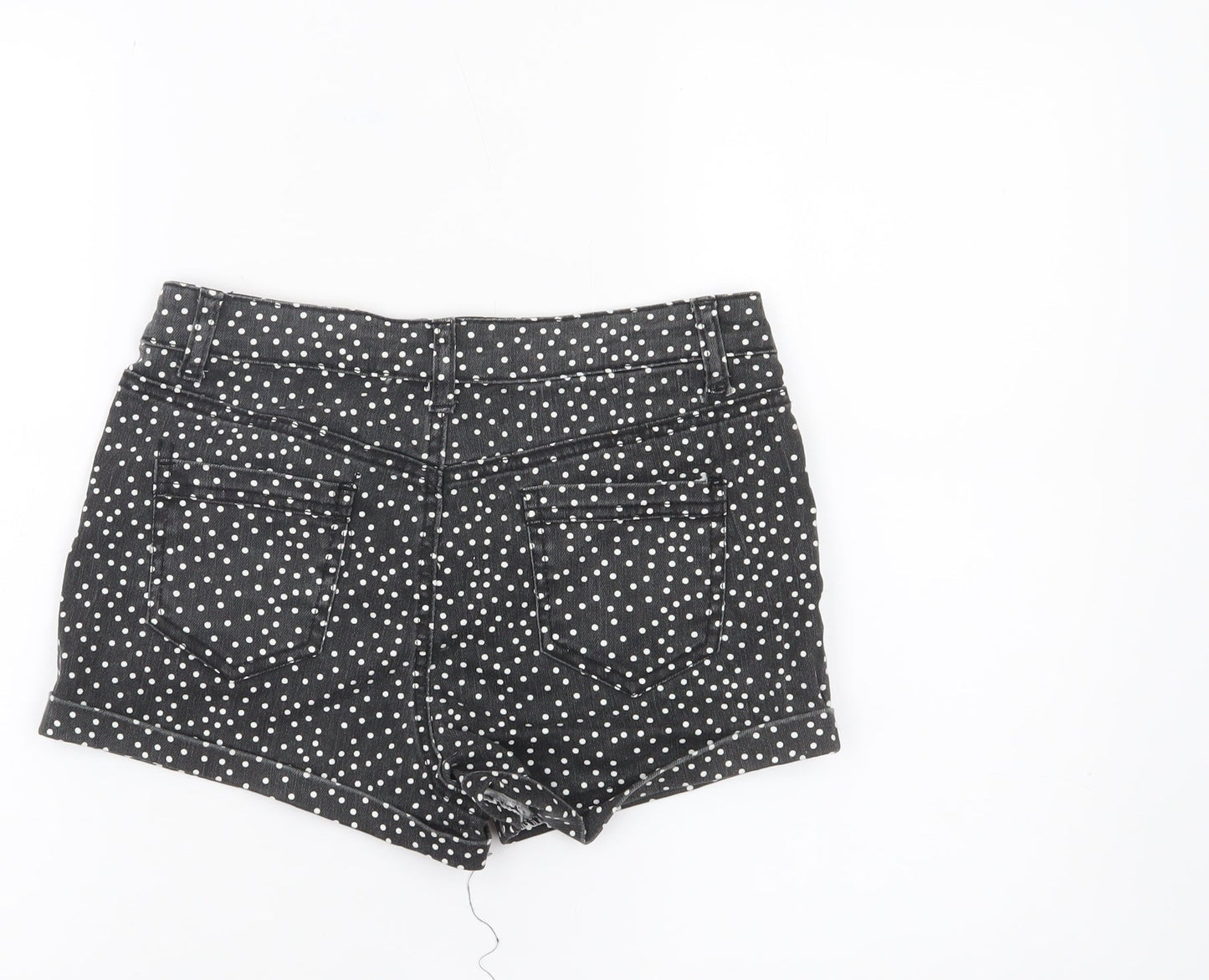 Denim Co Womens Black Polka Dot Hot Pants Shorts Size 8 Slim Fit