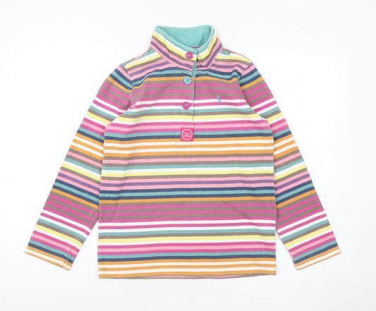 Joules Girls Multicoloured Striped Henley Sweatshirt Age 11-12 Years