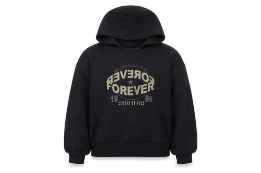 Next Girls Black Pullover Hoodie 7 Years Graphic Print Casual Sweatshirt