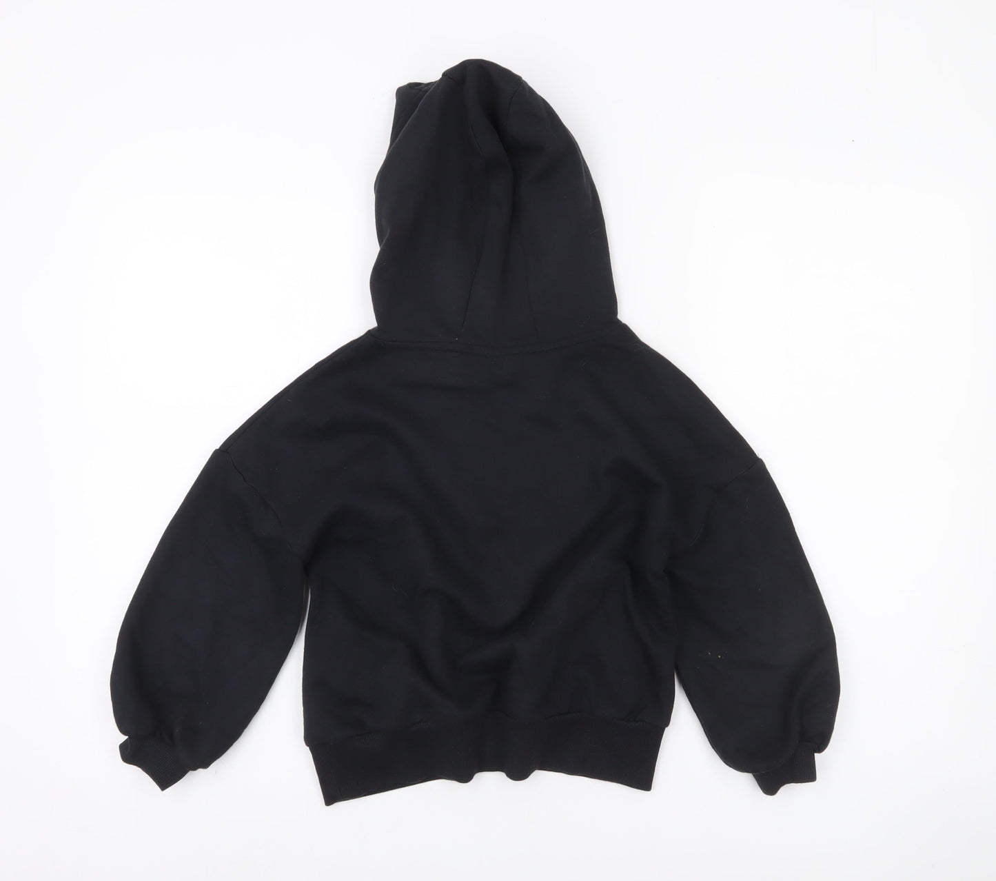Next Girls Black Pullover Hoodie 7 Years Graphic Print Casual Sweatshirt