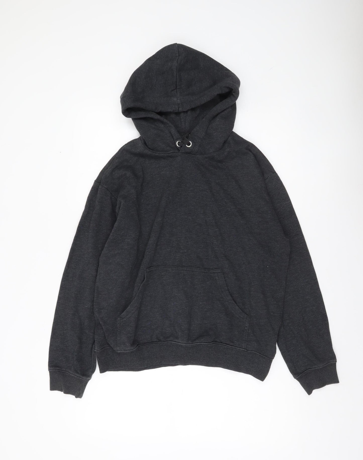 H&M Men's Black Small Pullover Hoodie Cotton Blend Fleece