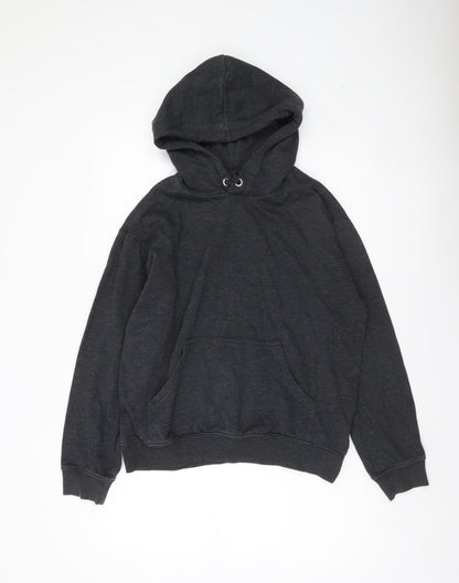 H&M Men's Black Small Pullover Hoodie Cotton Blend Fleece