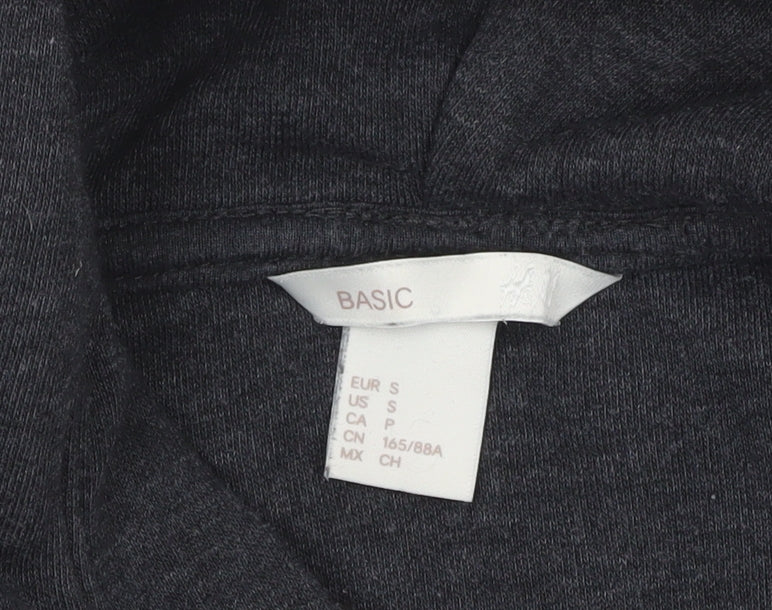 H&M Men's Black Small Pullover Hoodie Cotton Blend Fleece