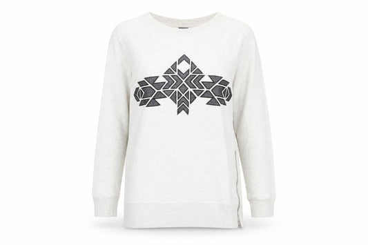 Gap Womens Grey Tunic Sweatshirt M Long Sleeve Zip Graphic Print