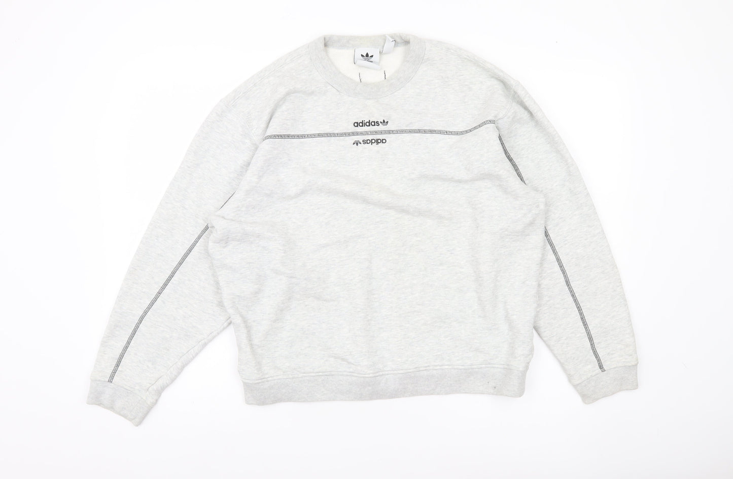 Adidas Women Grey Crew Neck Sweatshirt Size 10 Long Sleeve