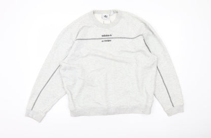 Adidas Women Grey Crew Neck Sweatshirt Size 10 Long Sleeve