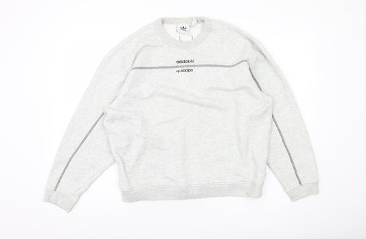 Adidas Women Grey Crew Neck Sweatshirt Size 10 Long Sleeve