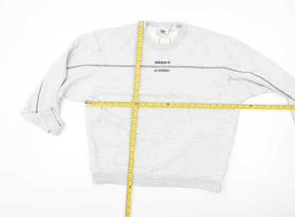 Adidas Women Grey Crew Neck Sweatshirt Size 10 Long Sleeve
