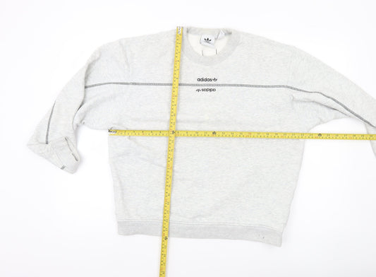 Adidas Women Grey Crew Neck Sweatshirt Size 10 Long Sleeve