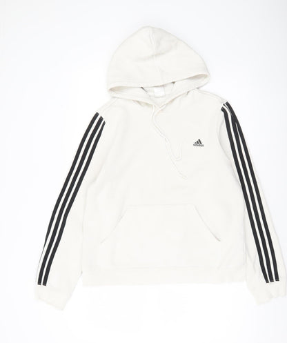 Adidas Women’s White Hoodie UK 18 Pullover Long Sleeve Casual
