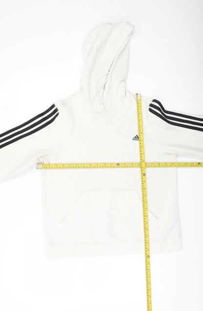 Adidas Women’s White Hoodie UK 18 Pullover Long Sleeve Casual