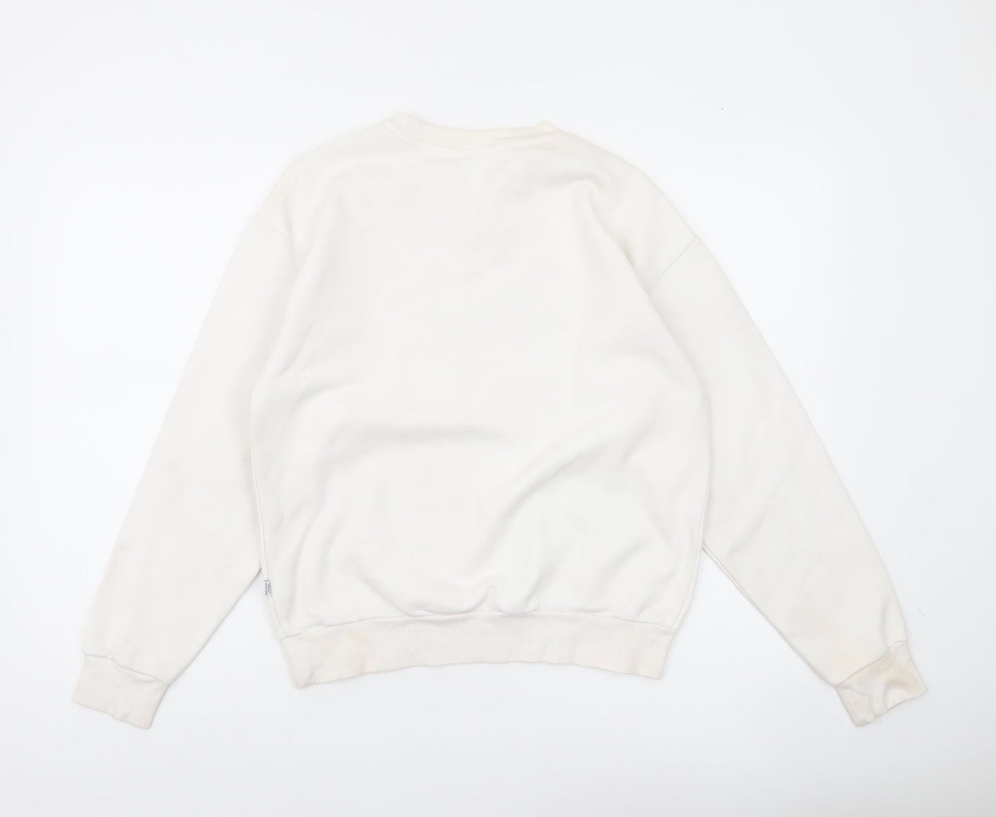 Puma Womens Ivory Pullover Logo Sweatshirt Size 8 Casual