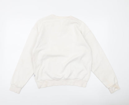 Puma Womens Ivory Pullover Logo Sweatshirt Size 8 Casual