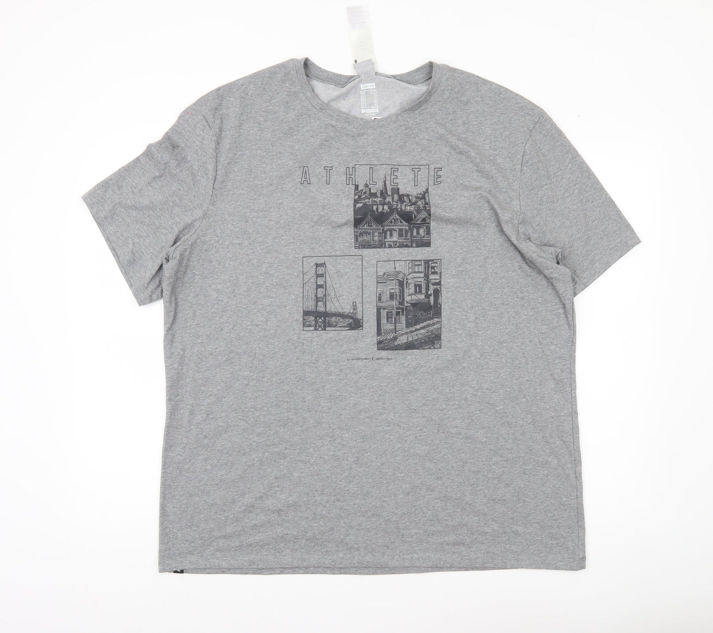 Decathlon Men’s Grey 2XL Regular Fit City Graphic Print T-Shirt