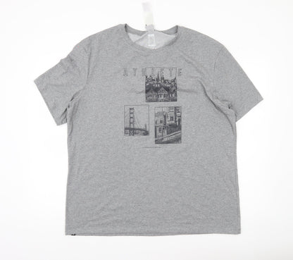 Decathlon Men’s Grey 2XL Regular Fit City Graphic Print T-Shirt