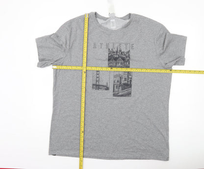Decathlon Men’s Grey 2XL Regular Fit City Graphic Print T-Shirt