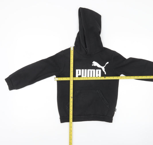 Boys UK Size 7-8 Years PUMA Black Pullover Hoodie