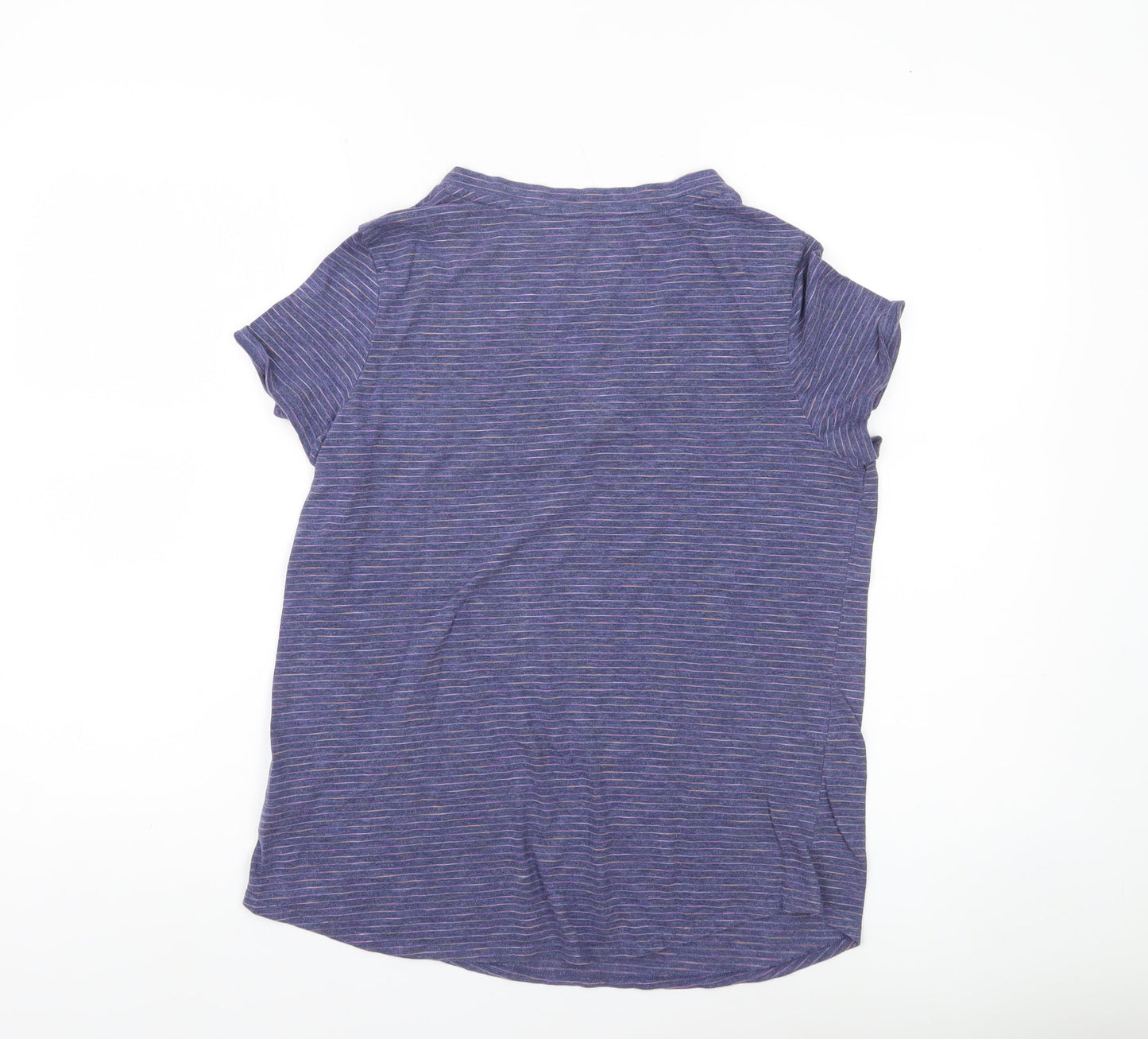 Mossimo Women’s Purple Striped V-Neck Short Sleeve T-Shirt Size M