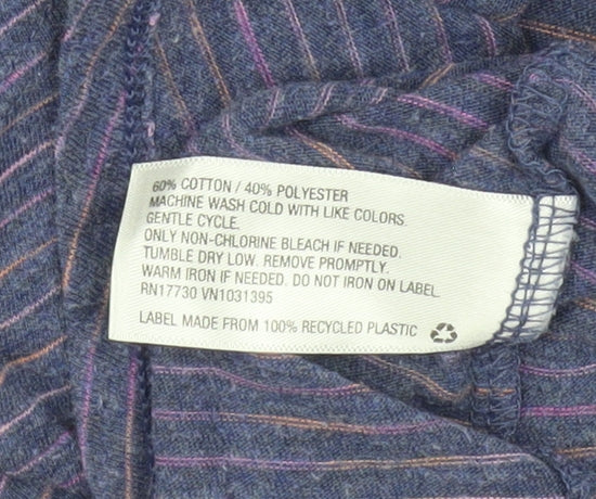 Mossimo Women’s Purple Striped V-Neck Short Sleeve T-Shirt Size M