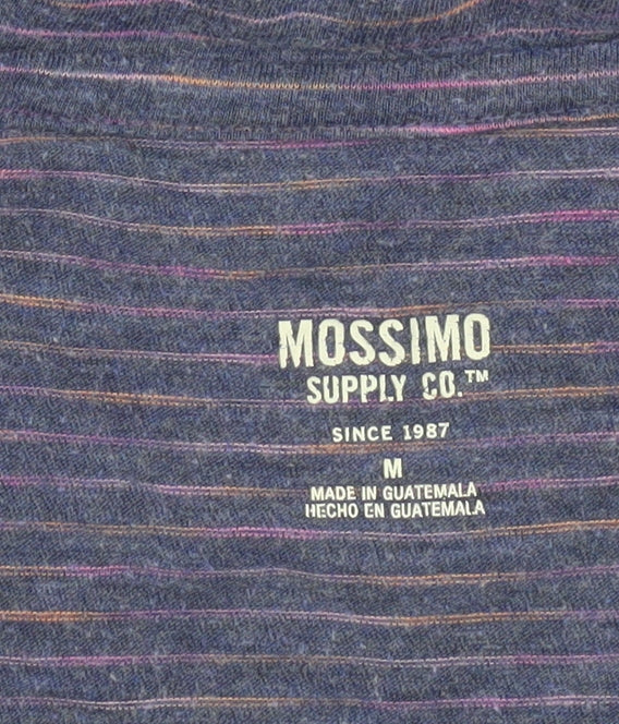 Mossimo Women’s Purple Striped V-Neck Short Sleeve T-Shirt Size M