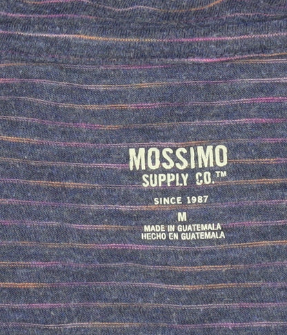Mossimo Women’s Purple Striped V-Neck Short Sleeve T-Shirt Size M